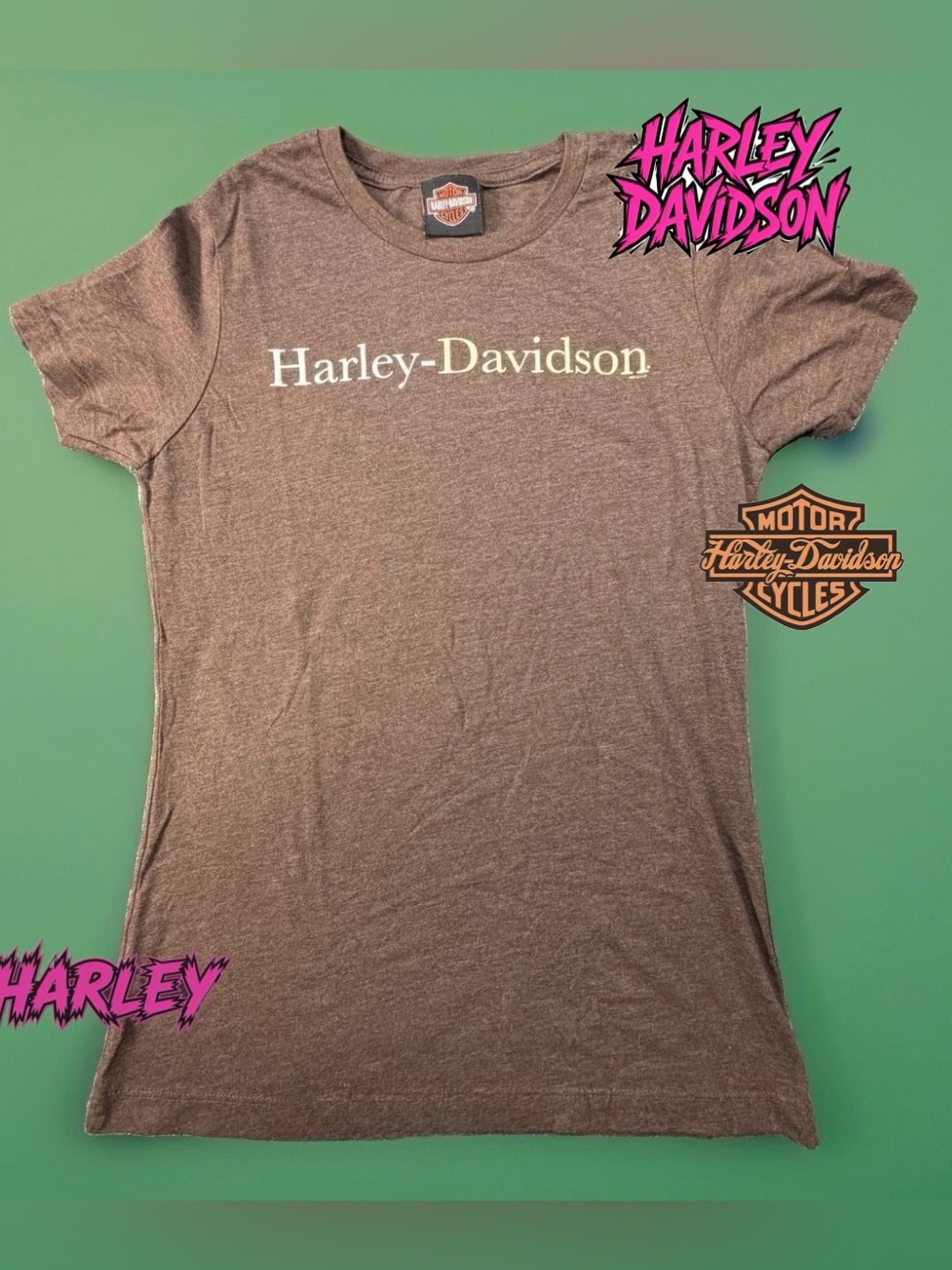 Womens Harley-Davidson Brown T-Shirt L 2012 Smoky Mountain Dealer Maryville TN